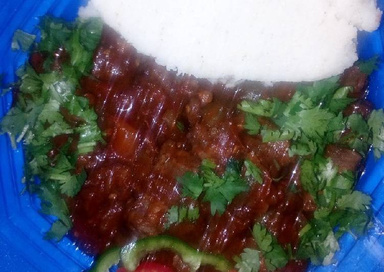 How to Make Summer Stewed liver served with ugali
