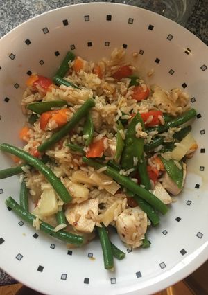 A picture of Pineapple, Ginger and Chicken Rice.