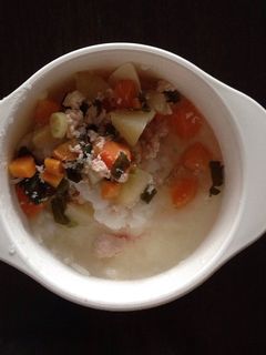 Foto resep Mpasi allora 9m nasi tim sup ayam ☺️