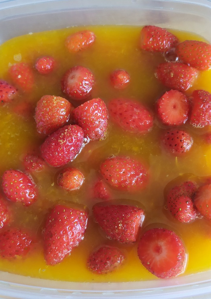Una foto de Fresas con naranja