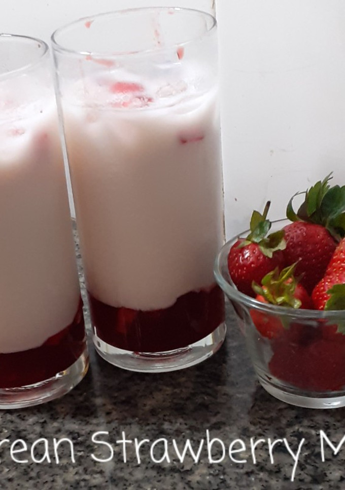 Foto resep Korean Strawberry Milk Simple,Easy,Ekonomis... 🥛🍓👍