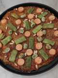 Pizza vegana con base de avena, chía y brócoli