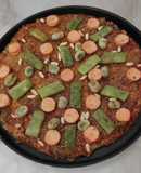 Pizza vegana con base de avena, chía y brócoli