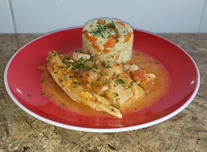 Una foto de Reineta en salsa a la malagueña 🇪🇦