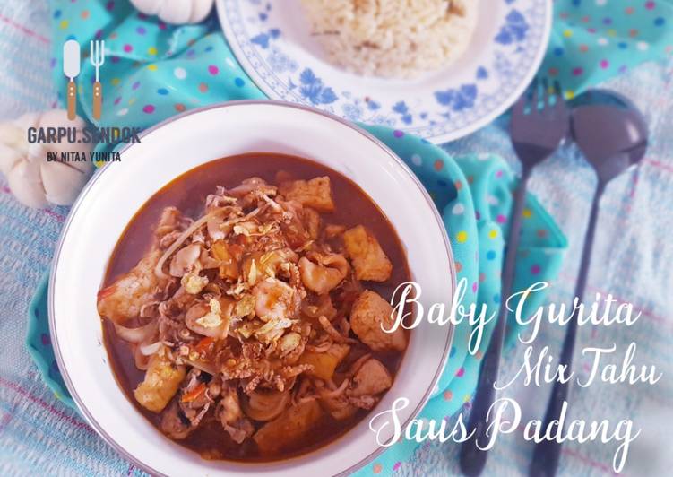 96. Baby Gurita Mix Tahu Saus Padang