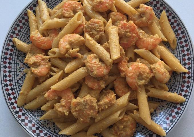 Penne aux crevettes