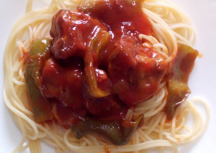 Step-by-Step Guide to Prepare Speedy Spaghetti With Pork Chunks