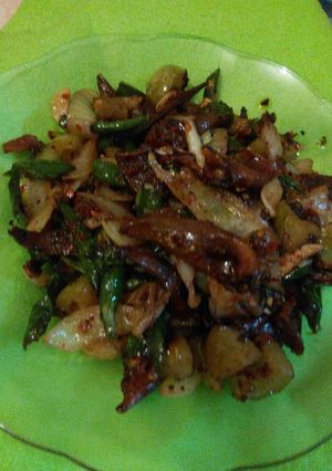 Foto resep Cumi kering tawar, cabe bawang