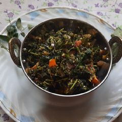 A picture of Green vegetable fresh leaf Methi bhaji.