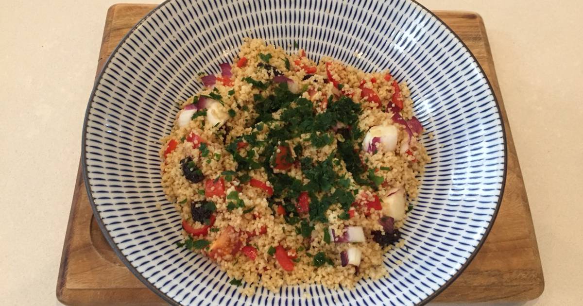 Store cupboard/fridge couscous salad Recipe by Bellhorse Cookpad
