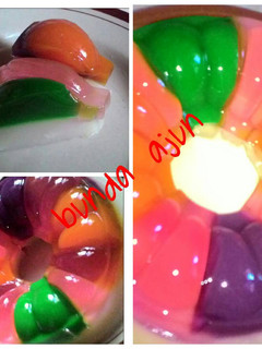 Foto resep Puding susu warna warni