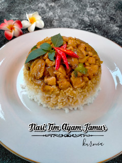 Foto resep Nasi Tim Ayam Jamur
