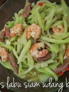 Foto resep Tumis labu siam udang bakso