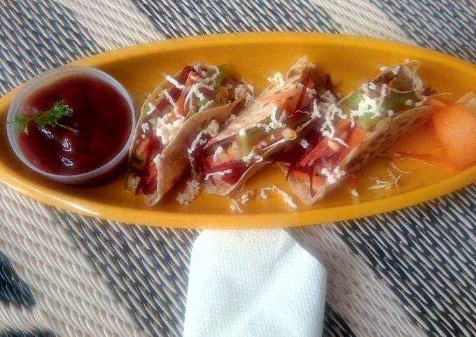 Quinoa Aloo Masala Tacos with Fenugreek sprouts Recipe