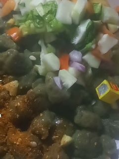 A picture of Danwake (beans dumplings).
