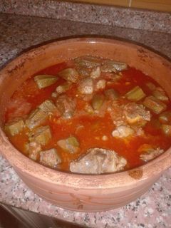 صورة لوصفة طاجن باميه باللحمه الضانى🍵