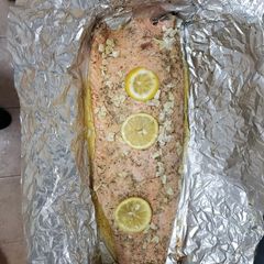 A picture of Baked Salmon (keto friendly).