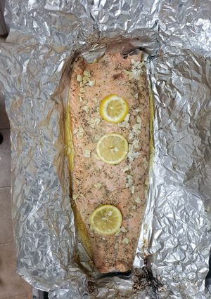 A picture of Baked Salmon (keto friendly).
