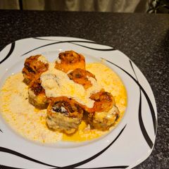 A picture of Meatballs with Crème Fraîche.