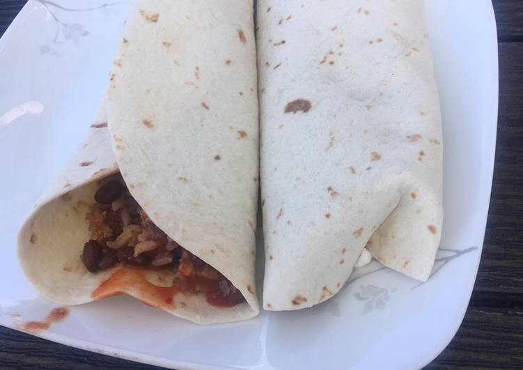 Tofu,black bean and corn chili burrito Tofu,black bean and corn chili burrito