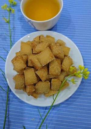 Hình của món Mứt dừa viên vị cà phê.