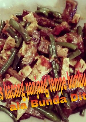 Foto resep Tumis kacang panjang tempe bumbu cikur