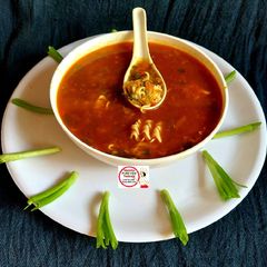 Hot Spicy Manchow Veg Soup A picture of Hot Spicy Manchow Veg Soup.