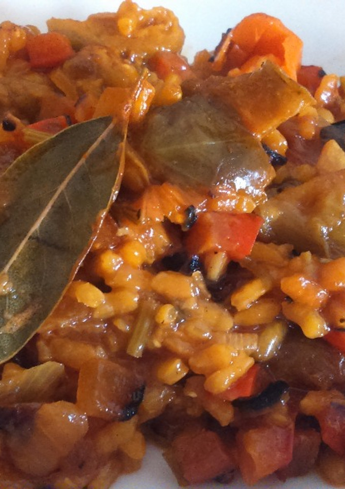 Una foto de Arroz con coles de Bruselas