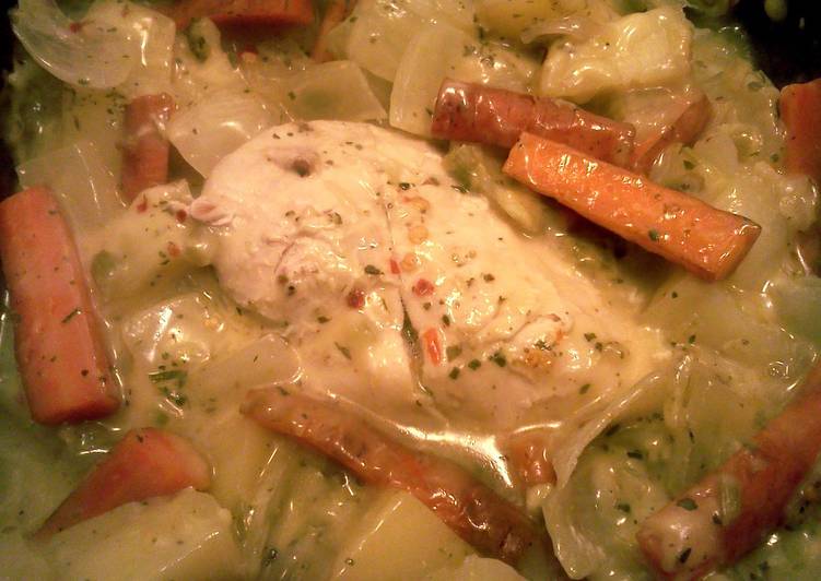 baked chicken and vegetables