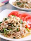 Cold Shabu-Shabu Style Salad with Pork, Garlic Chives, and Bean Sprouts