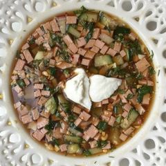 Soup Okroshka Classic with kvass A picture of Soup Okroshka Classic with kvass.