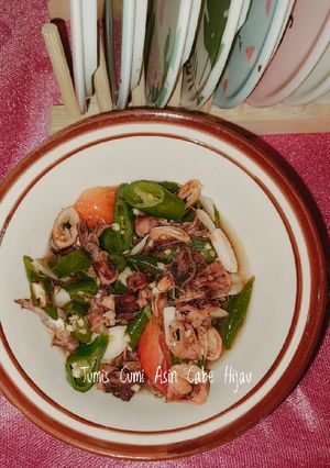 Foto resep Tumis Cumi Asin Cabe Hijau