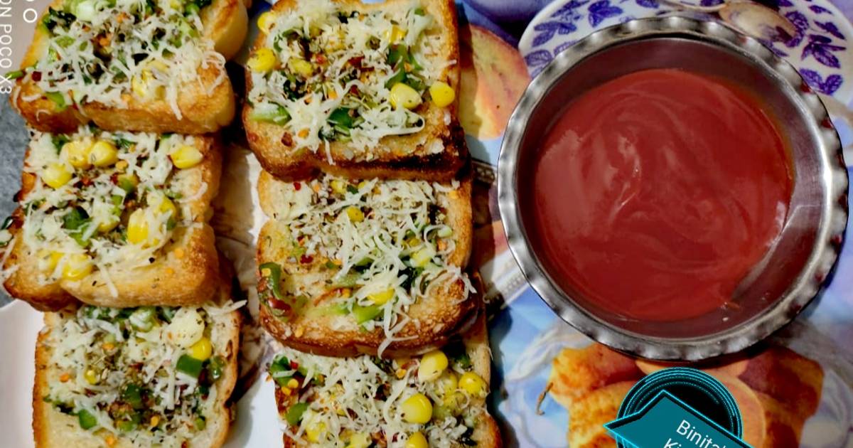 Binita Makwana દ્વારા રેસીપી ચીઝ ગાર્લીક બ્રેડ(Cheese Garlic Bread