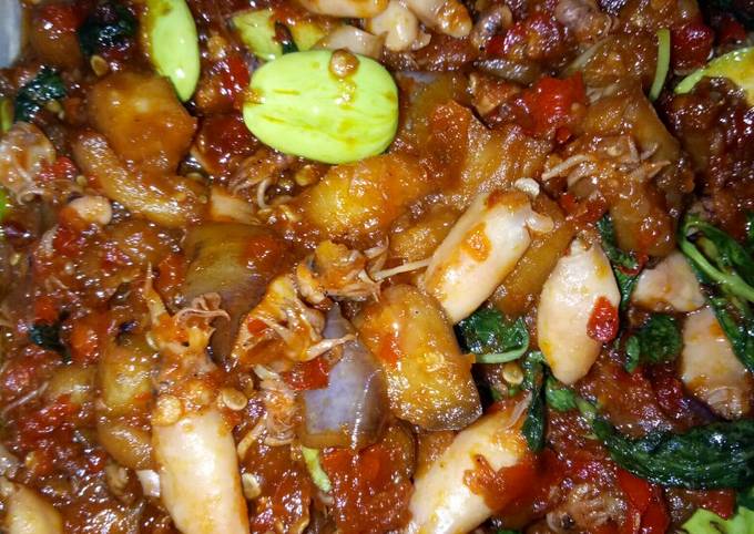 Sambal baby cumi terong pete