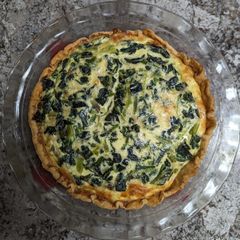 A picture of Bacon, Gruyere and Spinach Quiche.