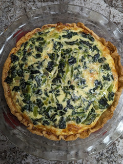 A picture of Bacon, Gruyere and Spinach Quiche.