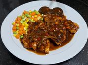 Gambar steak ayam mix vegetable