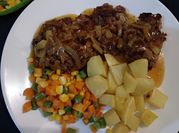 Gambar saus steak brown sauce sayuran