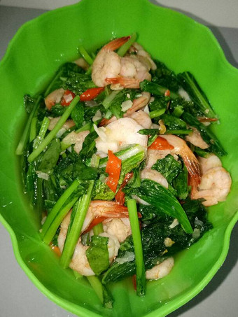 Cara Gampang Membuat Tumis Sawi Hijau with Shrimp Simple Anti Gagal