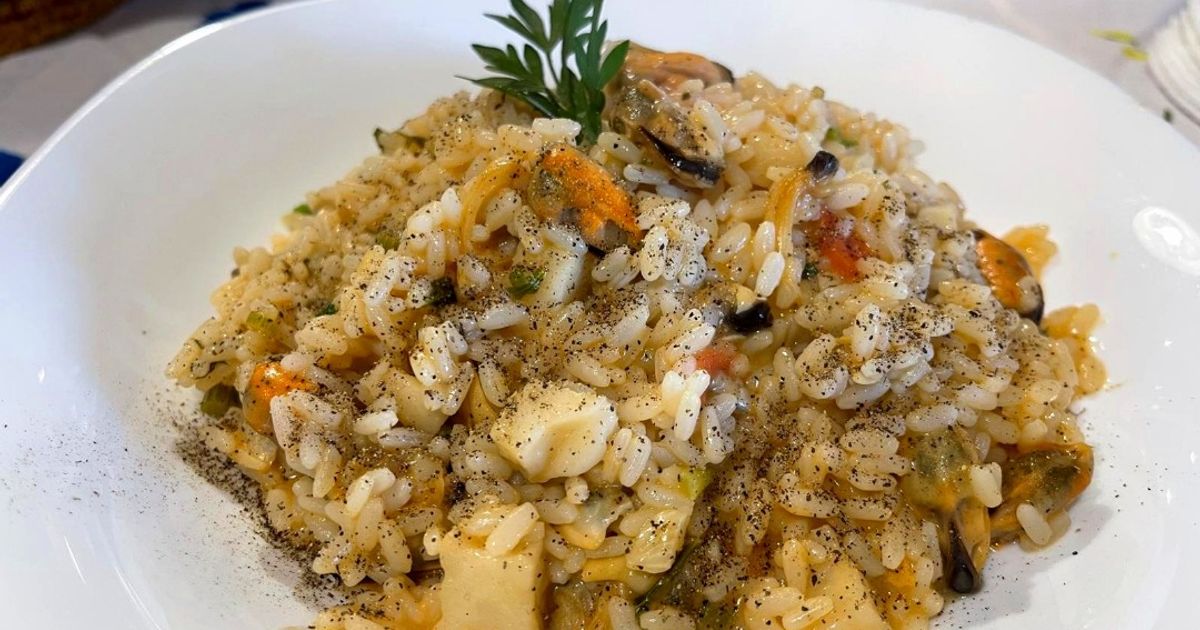 Muscles Risotto Risotto With Mussels, Clams, Squid, And Fresh Cherry Tomatoes Recipe By ...
