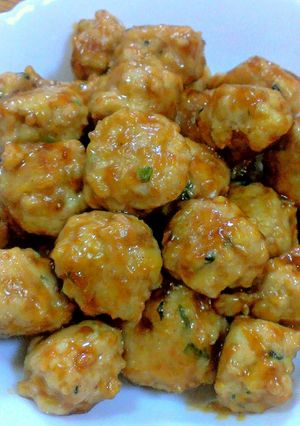 A picture of Sweet and Savory Chicken Tsukune (Japanese Meatballs) from My Favorite Yakitori Restaurant.