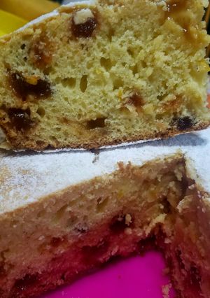 Una foto de Original torta con daditos de membrillo... 😊