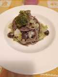Bigoli broccoli topinambur e olive taggiasche