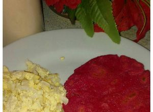 Una foto de Arepas de remolacha