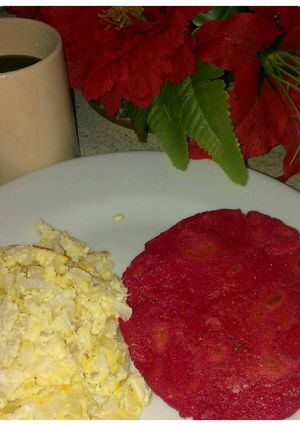 Una foto de Arepas de remolacha