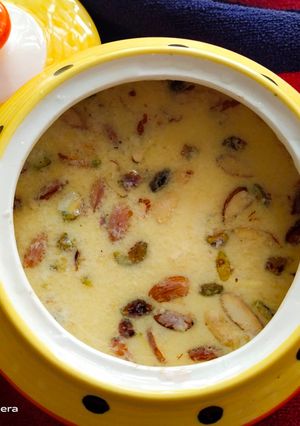 A picture of Rabri keer loaded with dry fruits and Ghee 🤗🤗.