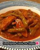 Pollo con nopal en salsa de guajillo🌺