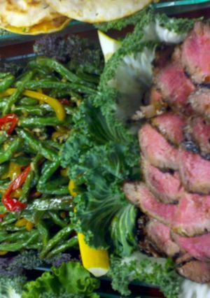 A picture of grilled ginger teriyaki steak.