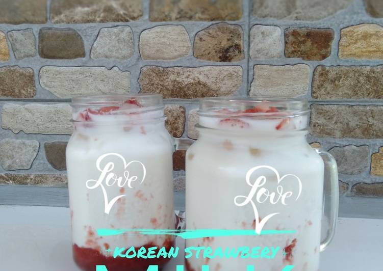 Resep Korean Strawberry Milk yang Lezat