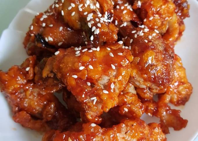 Standar Resep termudah memasak Korean Chicken Wings  istimewa